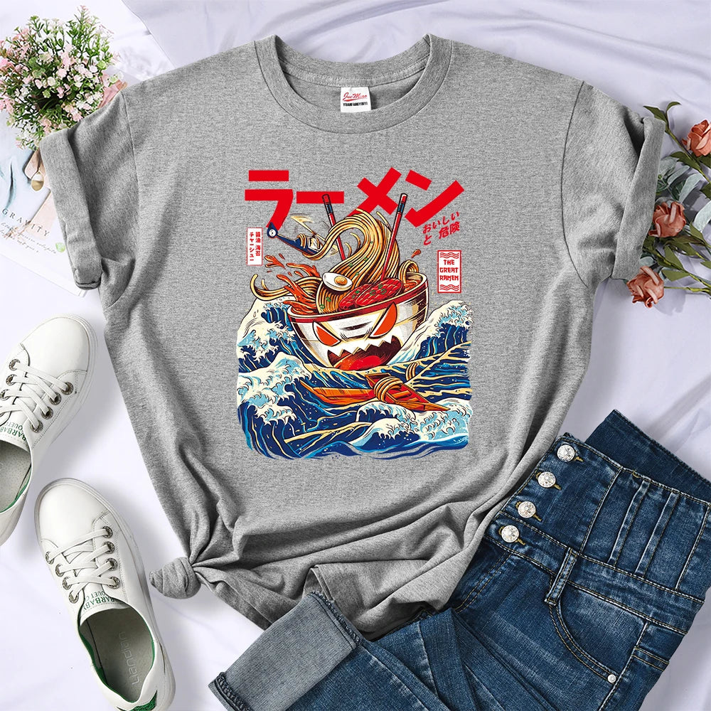 kawaiies-softtoys-plushies-kawaii-plush-The Killer Titan Tonkotsu Ramen on the Run Tee Tops Gray S 