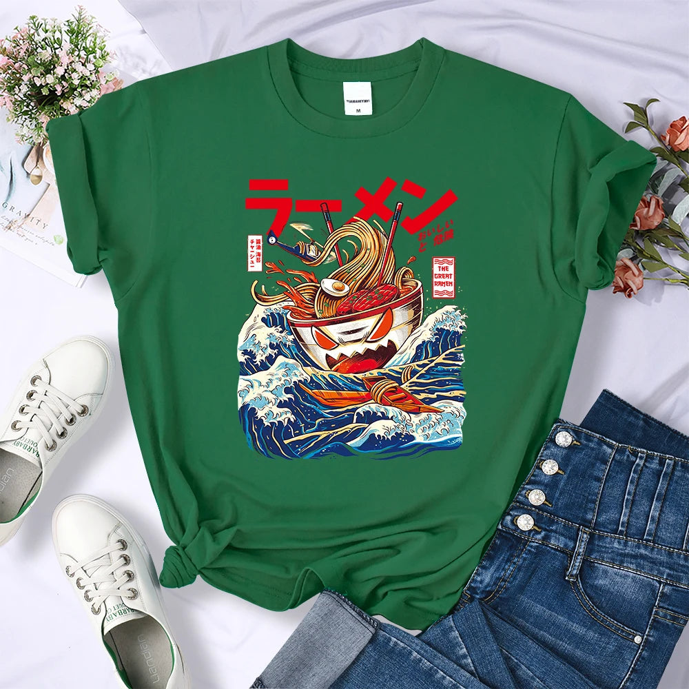 kawaiies-softtoys-plushies-kawaii-plush-The Killer Titan Tonkotsu Ramen on the Run Tee Tops Green S 