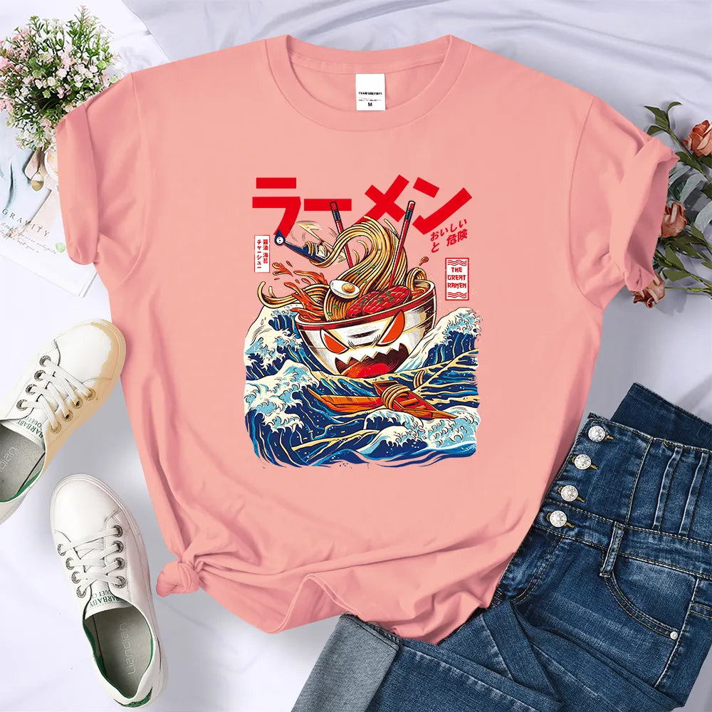 kawaiies-softtoys-plushies-kawaii-plush-The Killer Titan Tonkotsu Ramen on the Run Tee Tops Pink S 