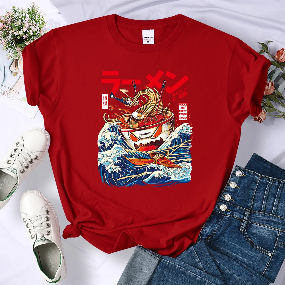 kawaiies-softtoys-plushies-kawaii-plush-The Killer Titan Tonkotsu Ramen on the Run Tee Tops Red S 