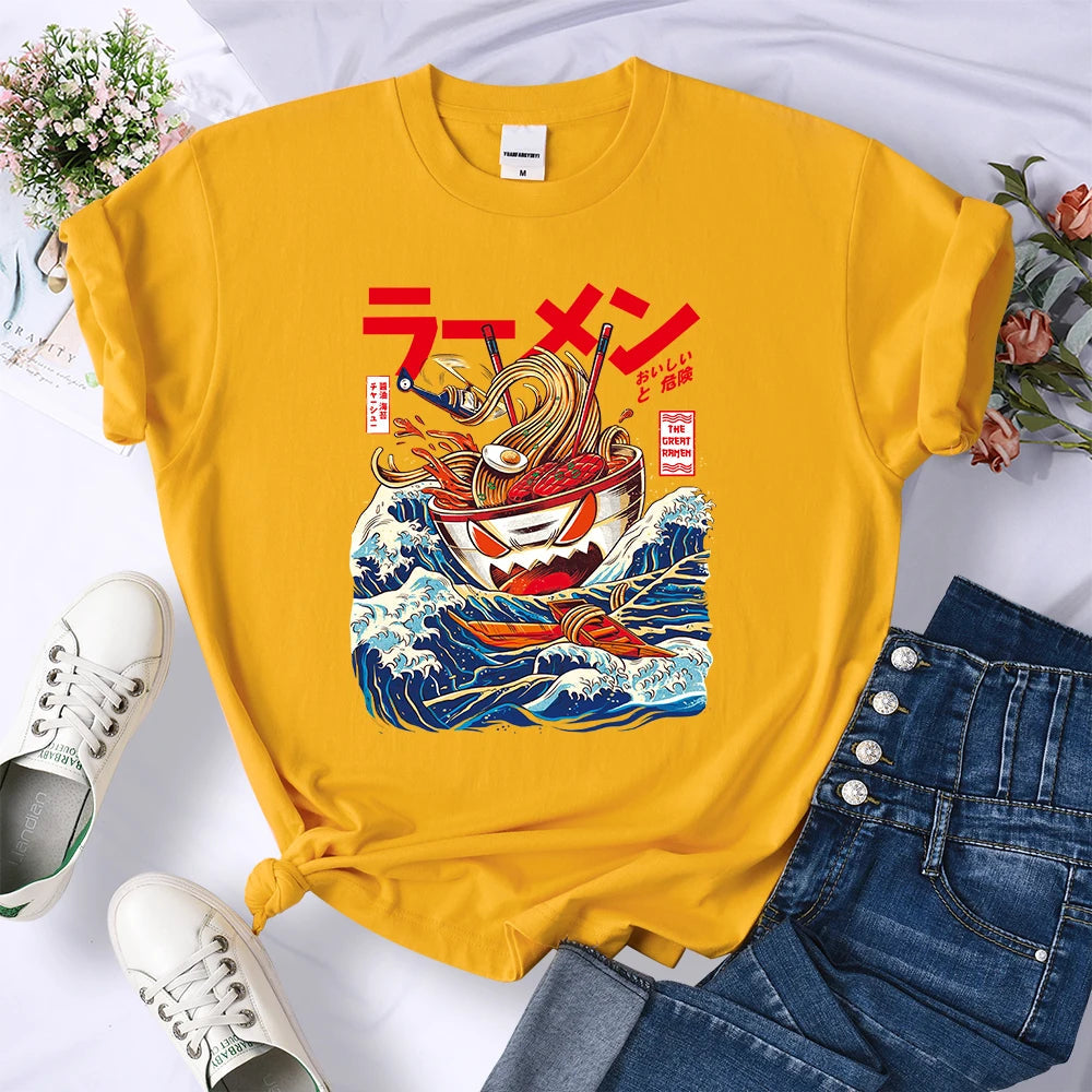 kawaiies-softtoys-plushies-kawaii-plush-The Killer Titan Tonkotsu Ramen on the Run Tee Tops Yellow S 