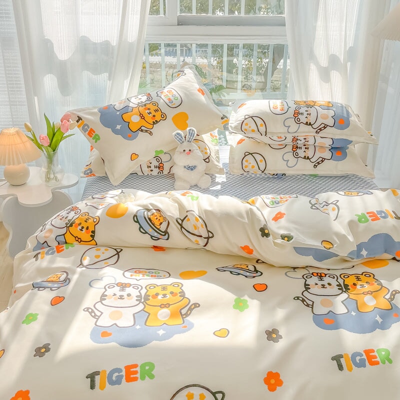 kawaiies-softtoys-plushies-kawaii-plush-Tiger Friends 120gsm Polyester Bedding Set Bedding Sets 