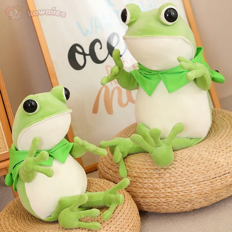 kawaiies-softtoys-plushies-kawaii-plush-Tito the Funny Green Frog Plush with Hat Soft toy 