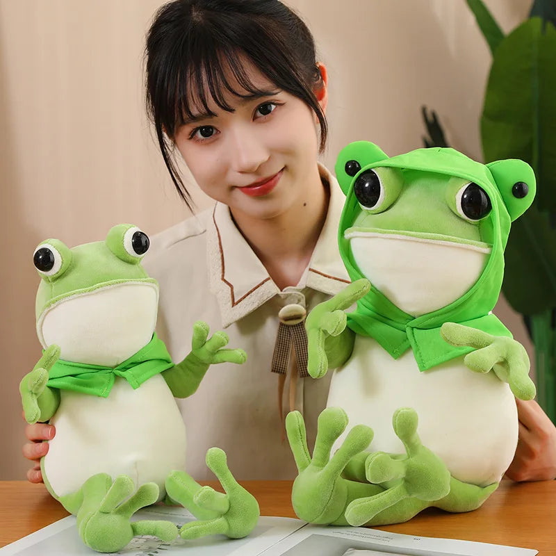 kawaiies-softtoys-plushies-kawaii-plush-Tito the Funny Green Frog Plush with Hat Soft toy 18in / 45cm 