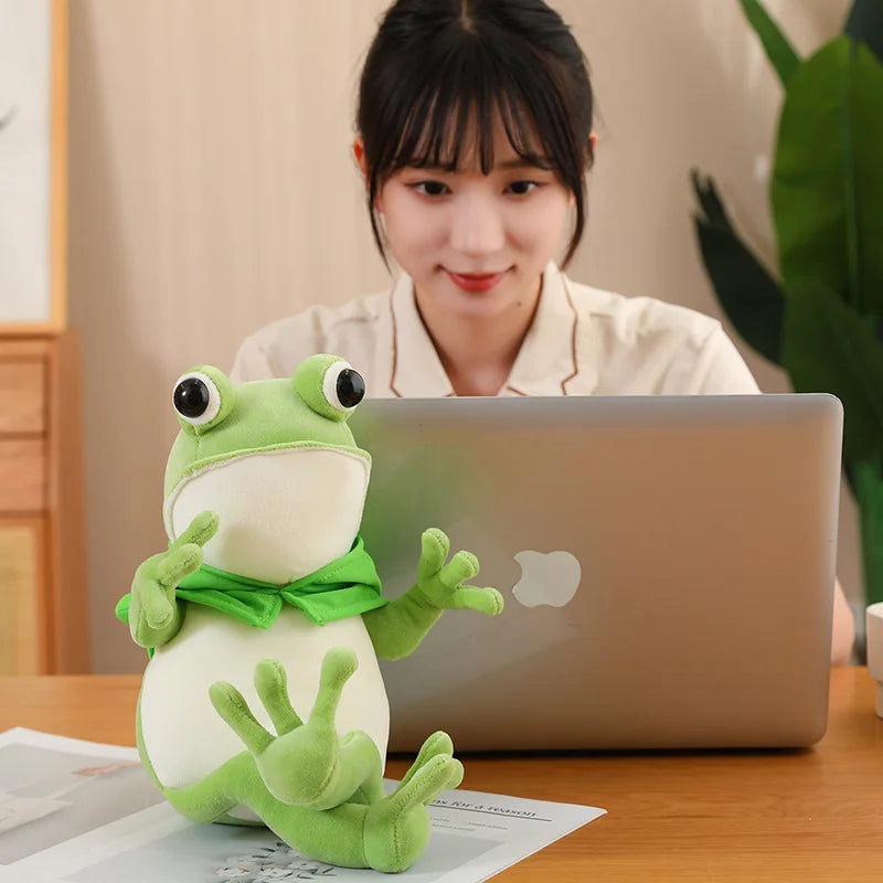 kawaiies-softtoys-plushies-kawaii-plush-Tito the Funny Green Frog Plush with Hat Soft toy 