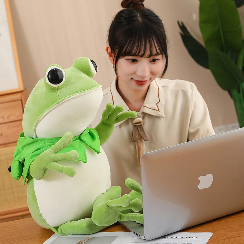 kawaiies-softtoys-plushies-kawaii-plush-Tito the Funny Green Frog Plush with Hat Soft toy 