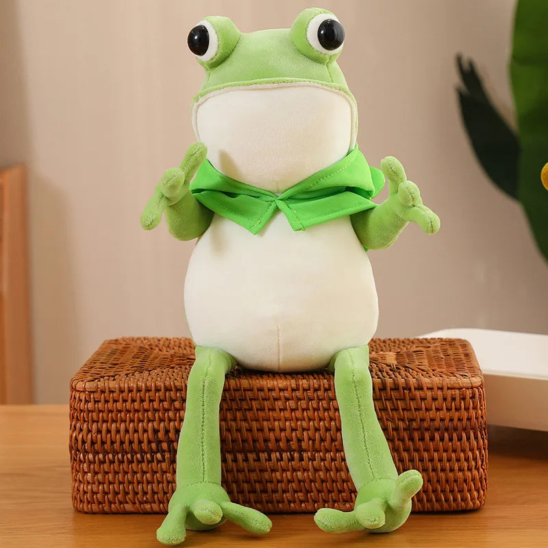 kawaiies-softtoys-plushies-kawaii-plush-Tito the Funny Green Frog Plush with Hat Soft toy 