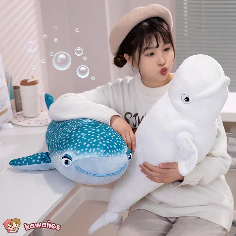 kawaiies-softtoys-plushies-kawaii-plush-White Beluga Blue Whale Shark 75cm Plushies Soft toy 