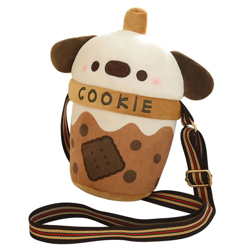 kawaiies-softtoys-plushies-kawaii-plush-White Bichon Frisé Plushie Bubble Tea Cookie Bag Soft toy 