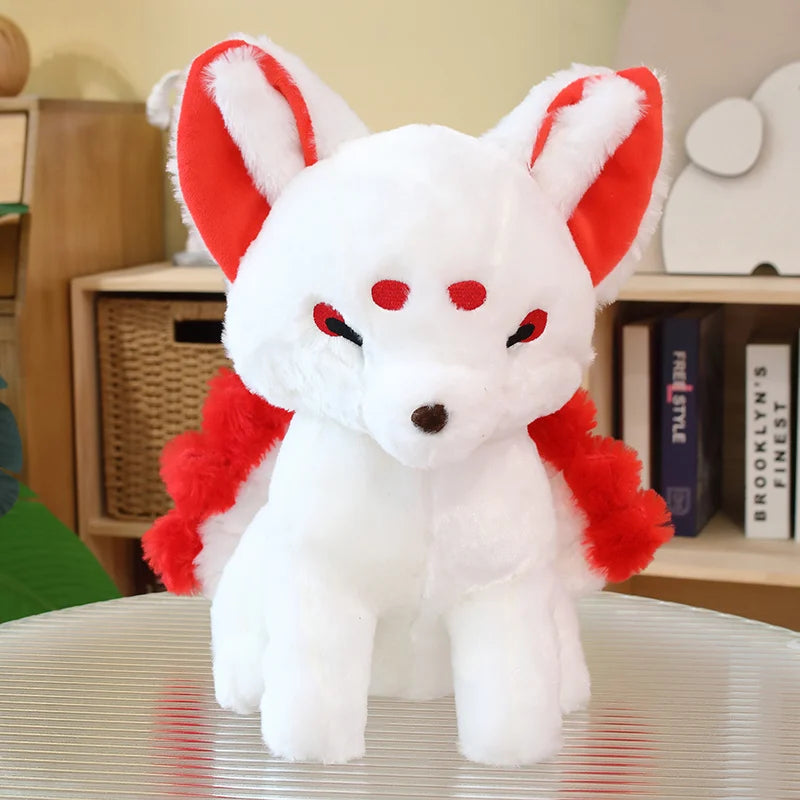 kawaiies-softtoys-plushies-kawaii-plush-White Nine-Tailed Fox Plushies Soft toy Red 