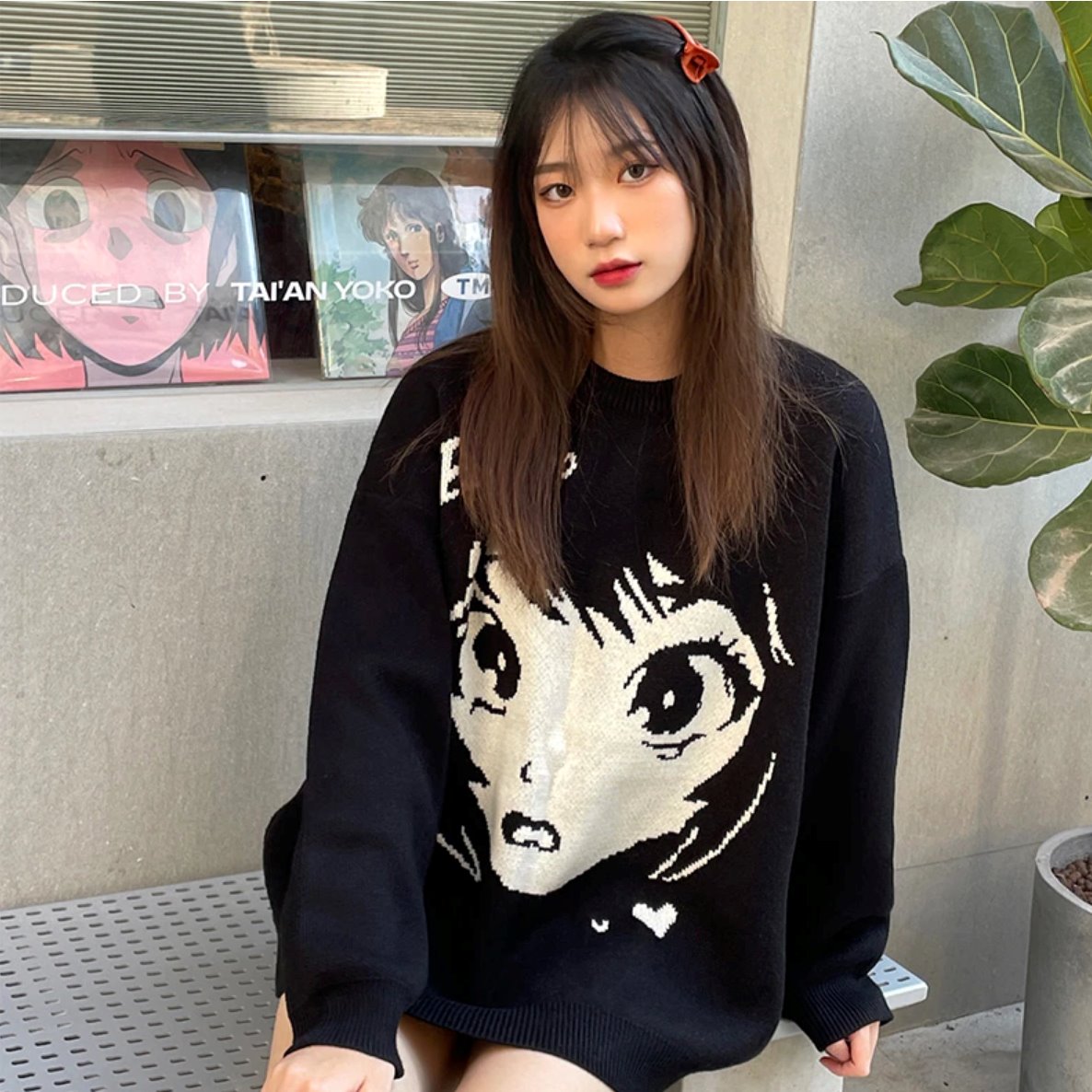 Japanese Hoodie, Black Daruma Pullover, Goth Anime Sweater, Funky Streetwear,  Street Outfit, Alternative Clothing, Unisex | Abysm Internal