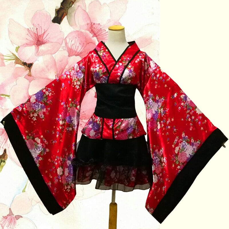 black traditional kimono