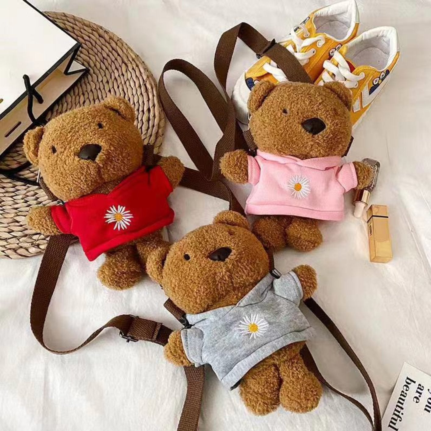 Amazon.com: Znidweer Girl Teddy Bear Bag Cute Plush Teddy Bear Crossbody Bag  Wallet Coin Purse Shoulder Bag for Girl Kid Women (Brown, 30cm) : Clothing,  Shoes & Jewelry