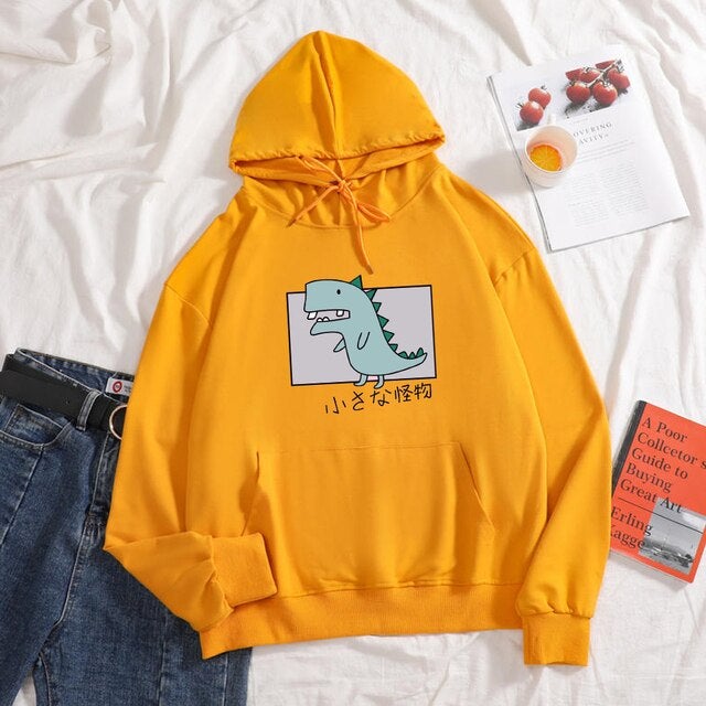 Yellow hot sale dinosaur hoodie