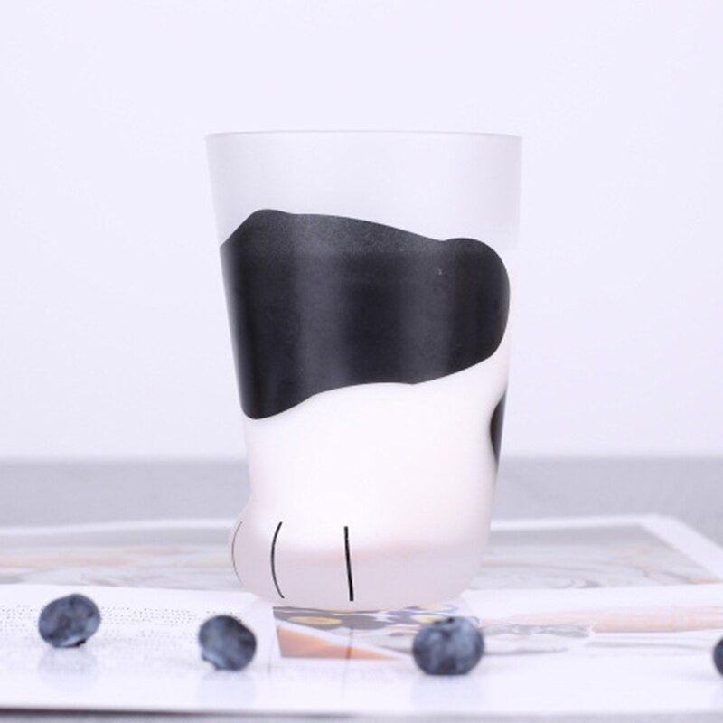 Cat Paw Cup,Cat claw Cup Milk Glass Frosted Glass Cup Cute Cat