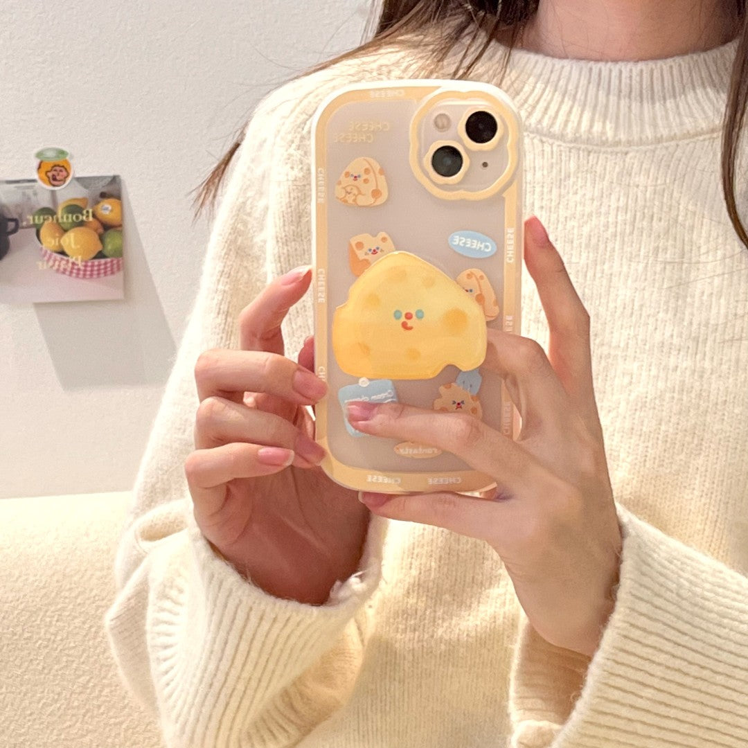 Cute Cheese iPhone Case With Holder – Kawaiies
