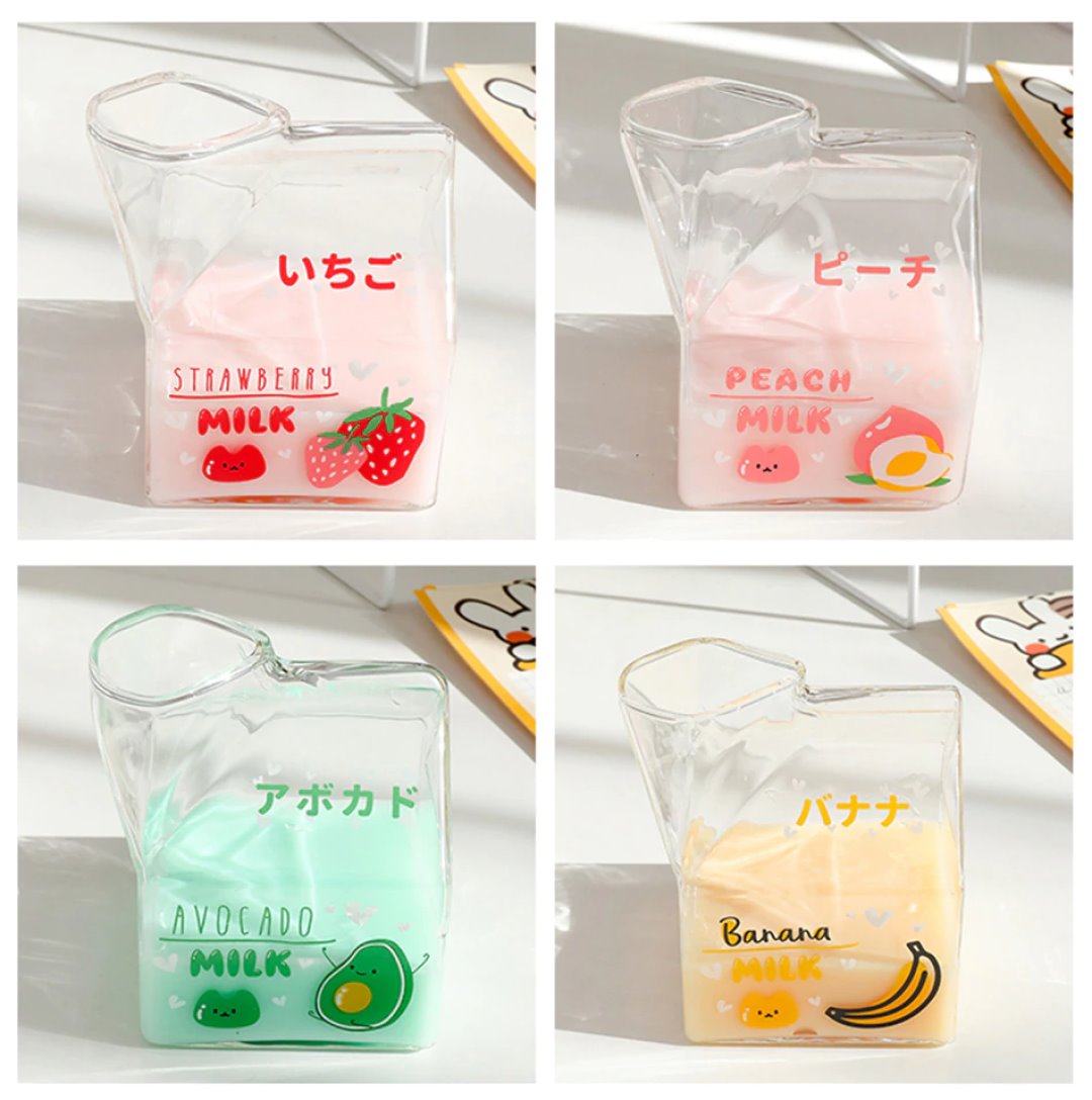 Kawaii Glass Cup Kawaii Strawberry Milk Cup Glass Kawaii Cup Japanese  Drinks Kawaii (Peach mug)