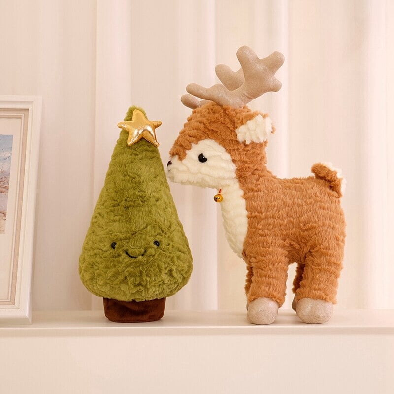 Fluffy Christmas Tree & Reindeer Plushie - Kawaiies - Adorable - Cute - Plushies - Plush - Kawaii