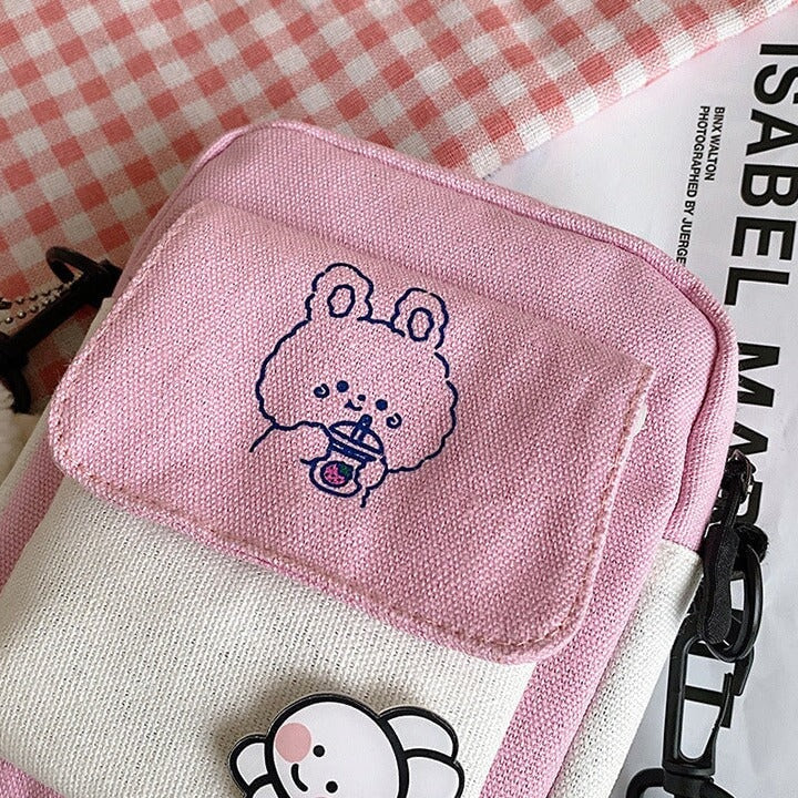 Funny Bunny Canvas Side Bag - Kawaiies - Adorable - Cute - Plushies - Plush - Kawaii