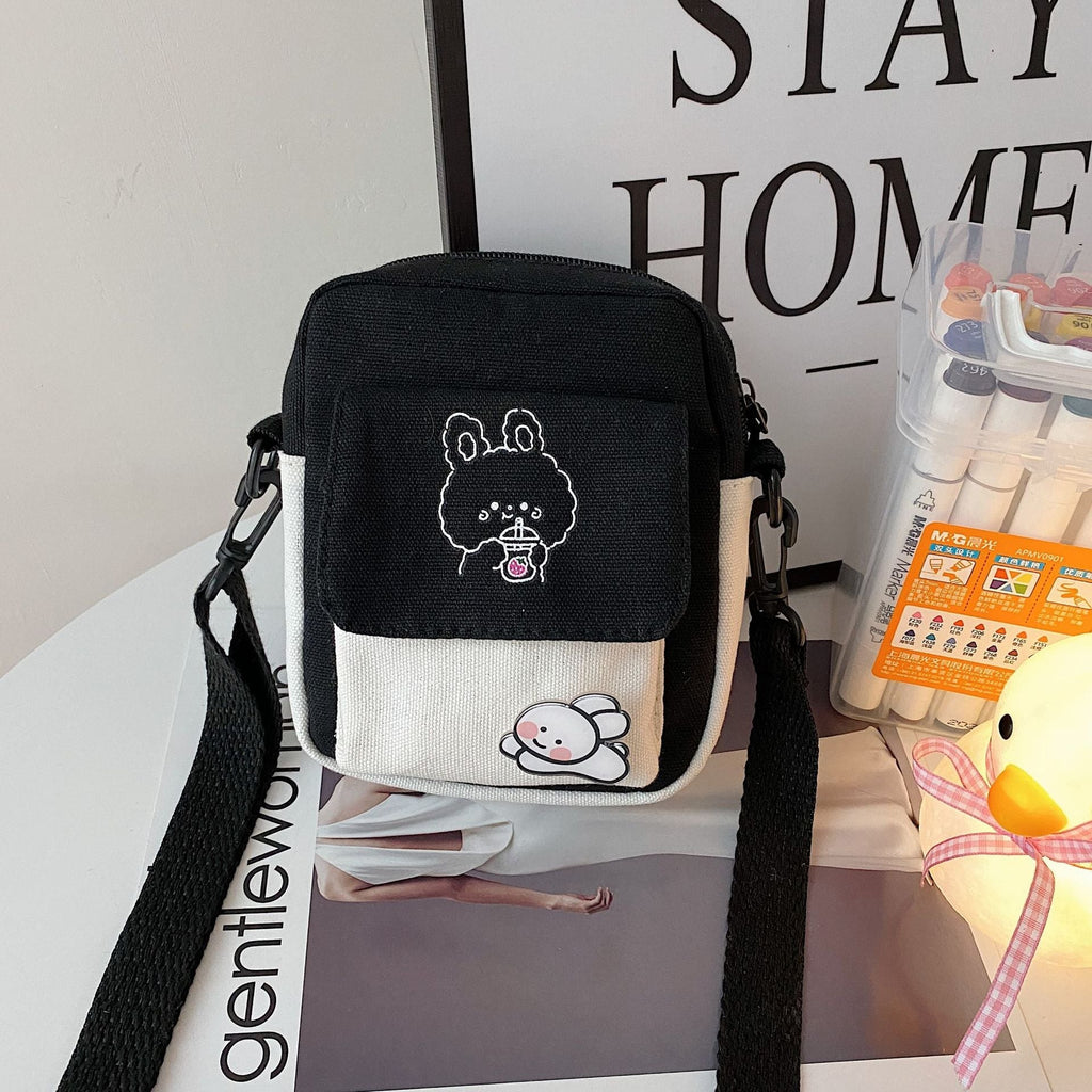 Funny Bunny Canvas Side Bag - Kawaiies - Adorable - Cute - Plushies - Plush - Kawaii