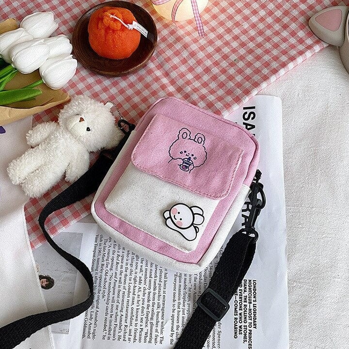 Cute LEATHER Mini Side Bag Black Handmade WOMEN Crossbody BAG Phone Pu –  Feltify
