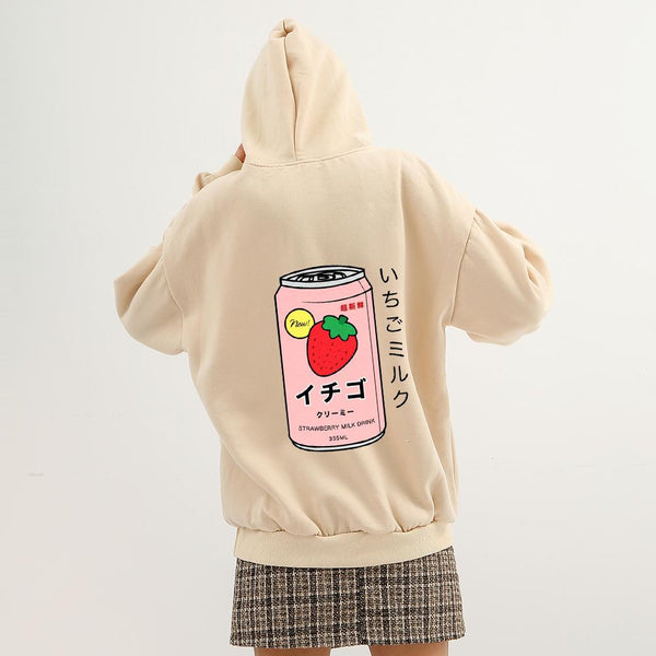 Cute 'Milk or Juice' Multicolored Hoodie – Kawaiies