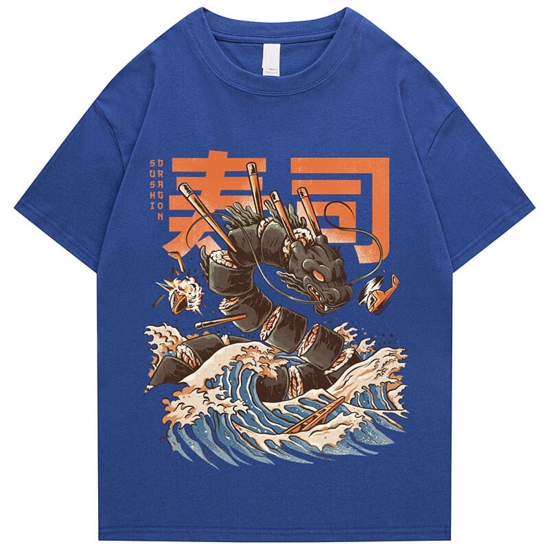 Japanese King Dragon Sushi Roll Waves Unisex Tee – Kawaiies