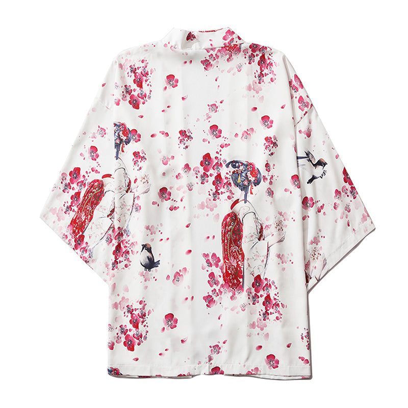 Japanese Sakura Cherry Blossom Print Kimono – Kawaiies