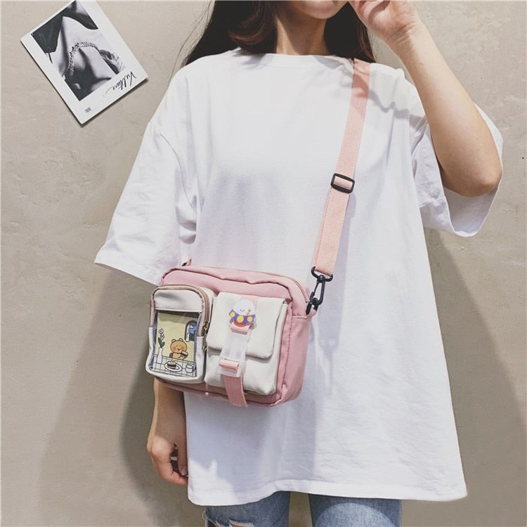  Cute Messenger Bag for School Kawaii Purse Crossbody Purse for  Women Kawaii Crossbody Bag (Pink) : Clothing, Shoes & Jewelry