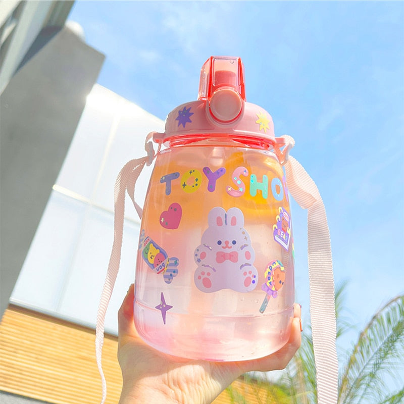 1300ml PP Plastic Water Bottle Baby Bear Durable Water Bottles For