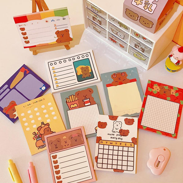 BEAR Theme Kawaii Journal Stationery Kit 25pcs Penpal, Memos, Stickers,  Washi