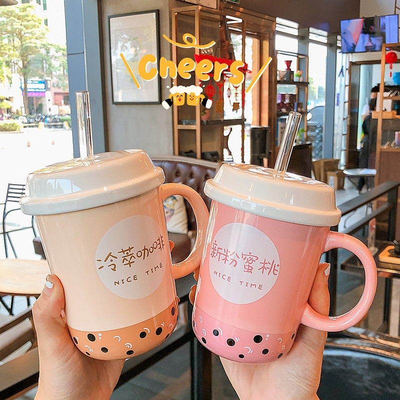 Pretty Pink Pig Ceramic Travel Coffee Mug