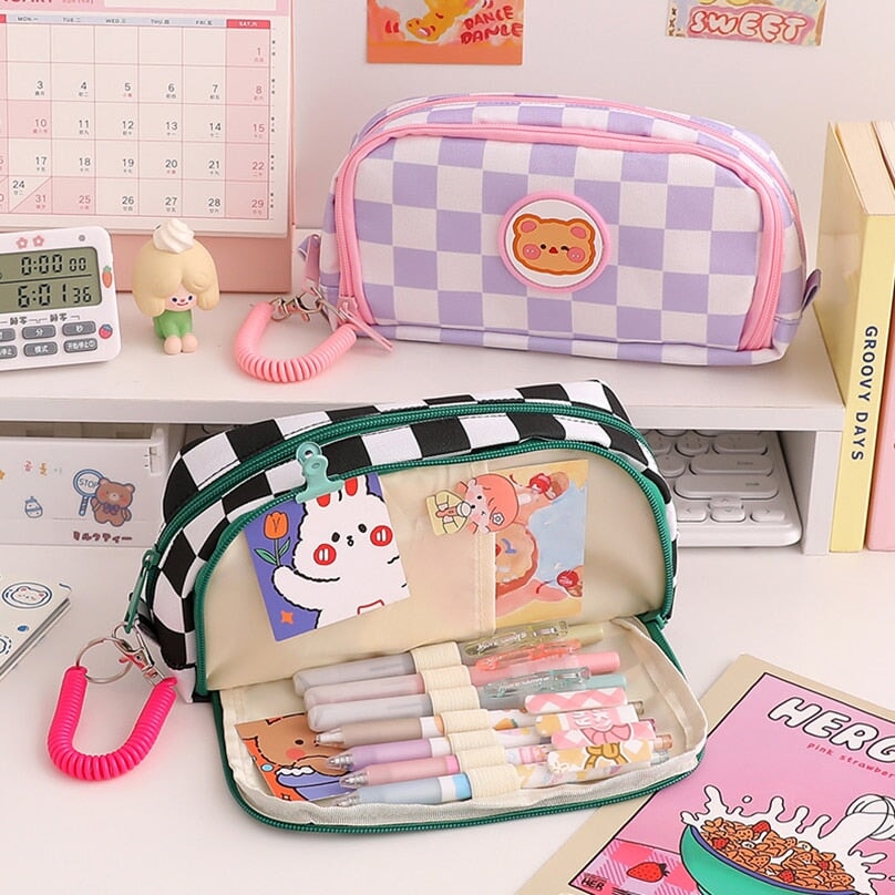 Qhjxgzzl Bear Pencil Case Brown Cheap Pencil Case Kawaii Stationary, Hollow  out Pencil Pouch School Pencil Box Cosmetic Pouch Cute Pencil Cases for