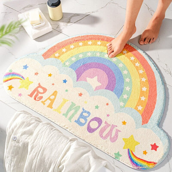 Kawaii Cloudy Rainbow Non-Slip Bath Mat – Kawaiies