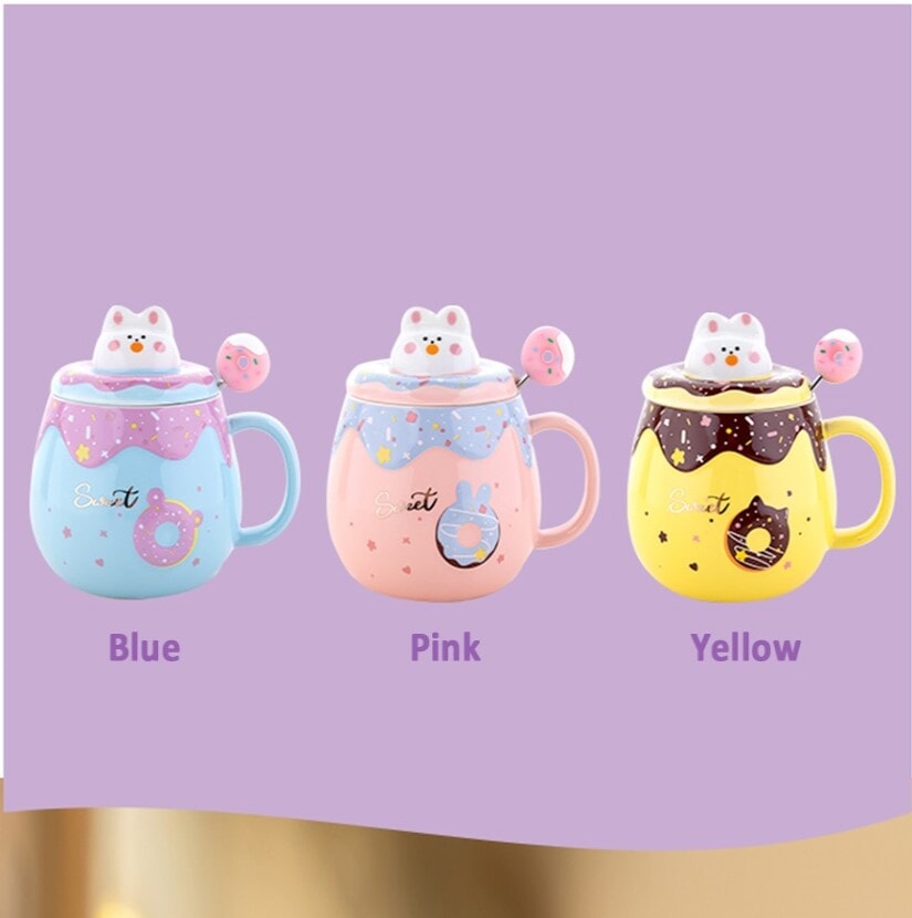Kawaii Bunny Donut Ceramic Cup - Special Edition