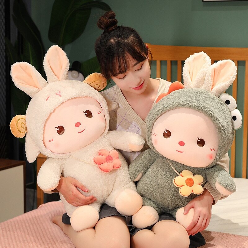 Kawaii Dressed Fluffy Bunny Plushie - Kawaiies - Adorable - Cute - Plushies - Plush - Kawaii