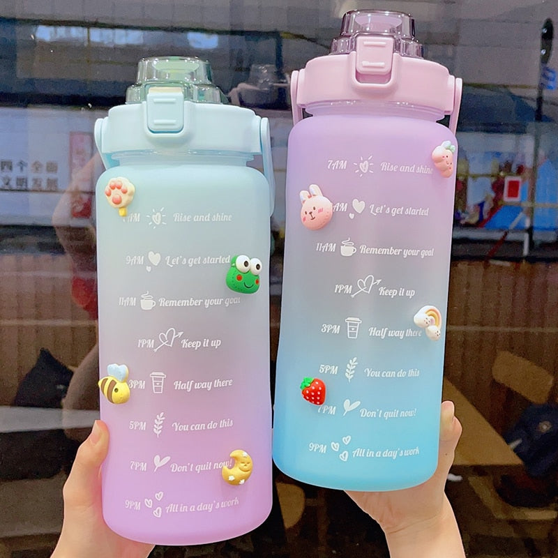 Kawaii Water Bottle for Kids Cute Water Bottles with Straw