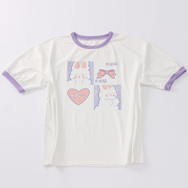 Kawaii Japanese Anime Bunny Blonde Girl Graphic Tee – Kawaiies