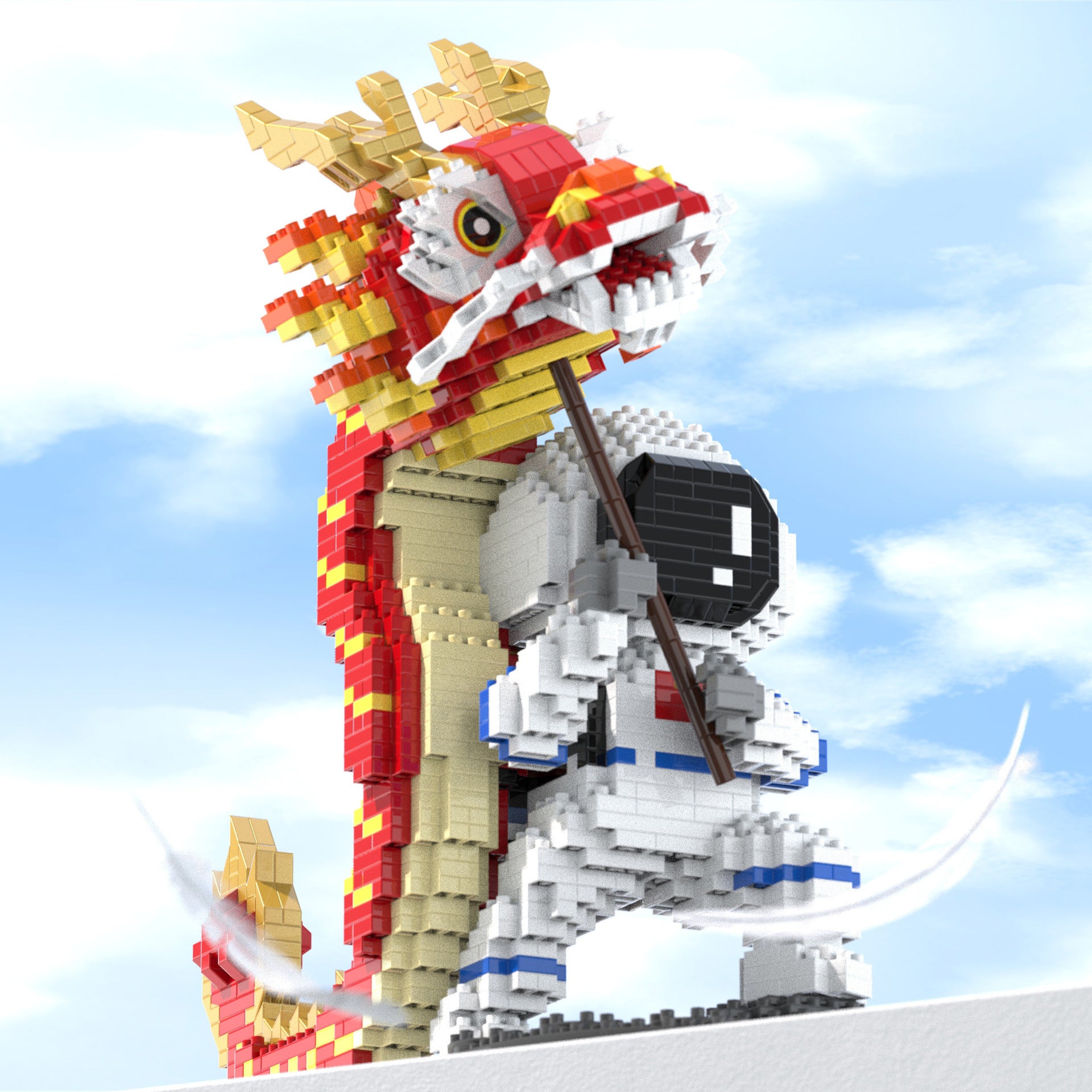 Lion & Dragon Dance Astronaut Nano Building Blocks – Kawaiies