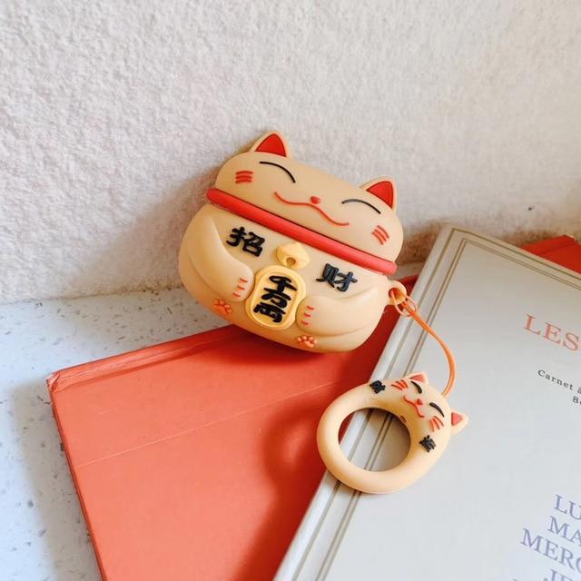 Fortune Cat For AirPods 1 2 3 earphone case AirPods Pro 2Cute cartoon Lucky Kitty  headphone Cover Protect Wireless Headset cover