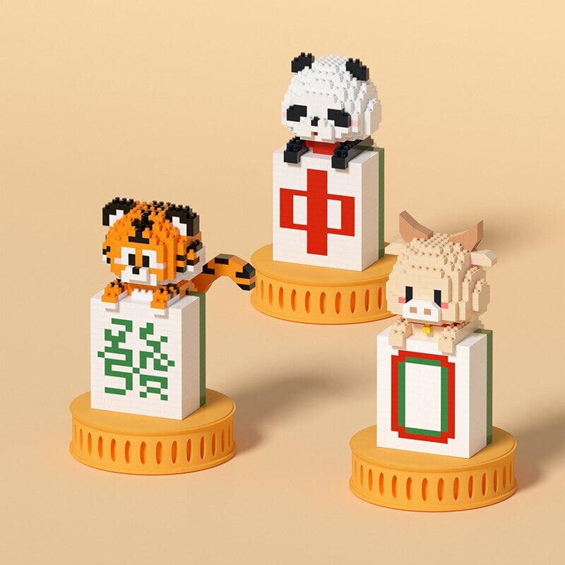 Mahjong Tiger Panda Ox Nano Building Blocks – Kawaiies