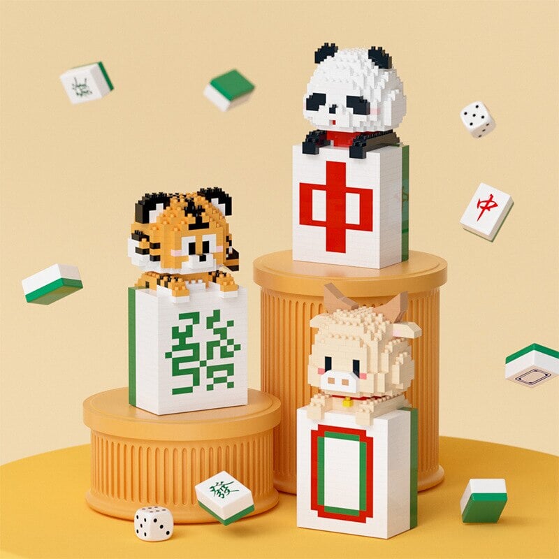 Mahjong Tiger Panda Ox Nano Building Blocks – Kawaiies