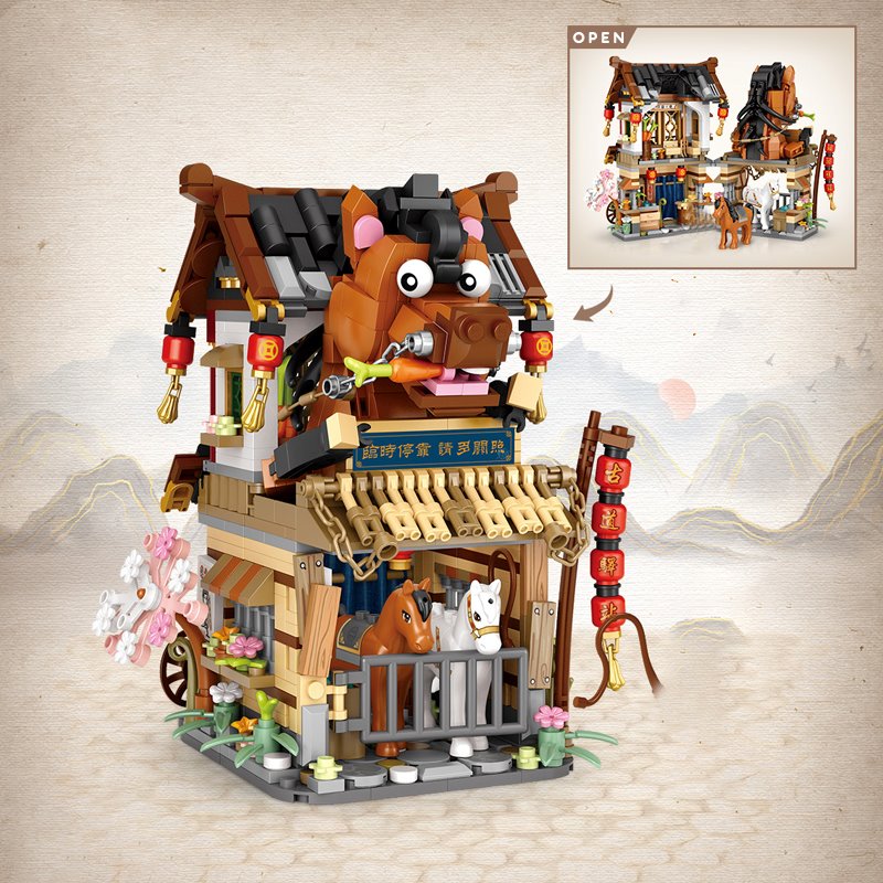 Merchant Store & Horse Stable Micro Building Sets Collection - Kawaiies - Adorable - Cute - Plushies - Plush - Kawaii