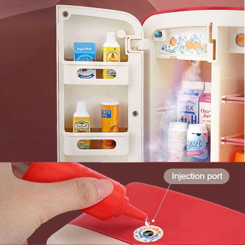 39PCS Kids Toy Fridge Refrigerator Accessories With Ice Dispenser