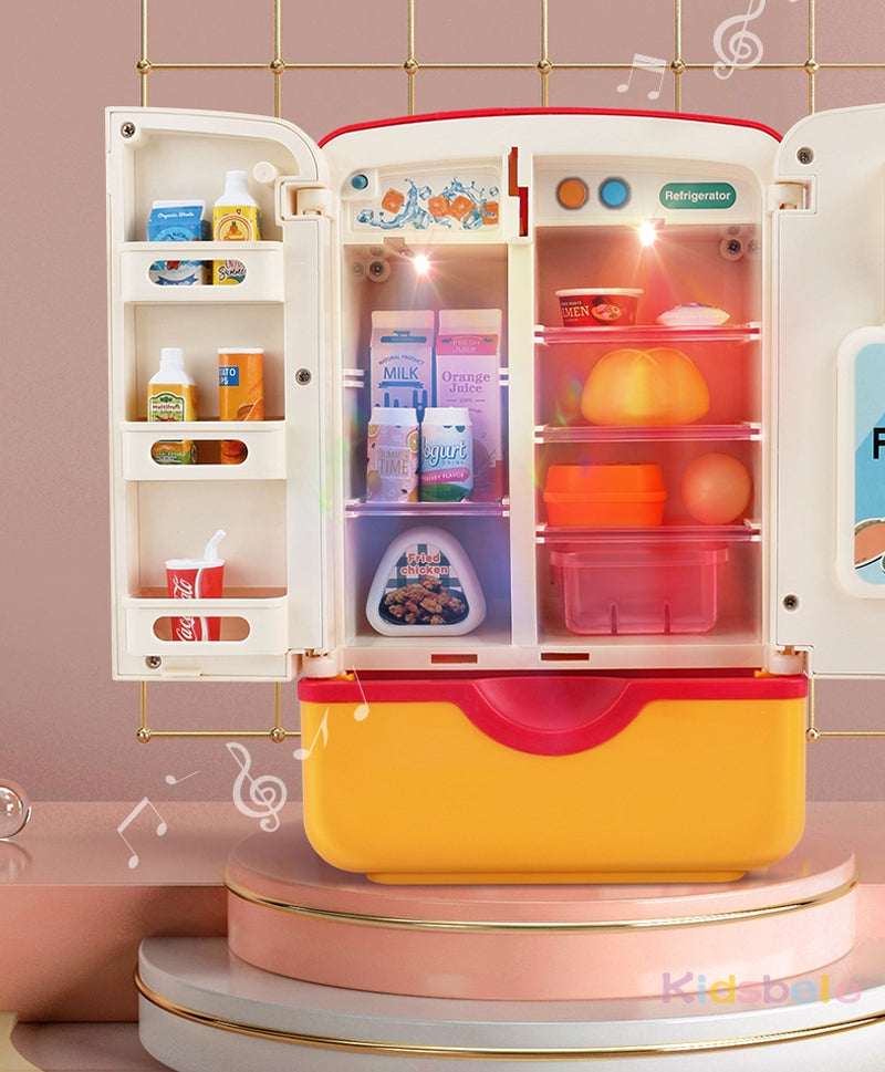 39PCS Kids Toy Fridge Refrigerator Accessories With Ice Dispenser