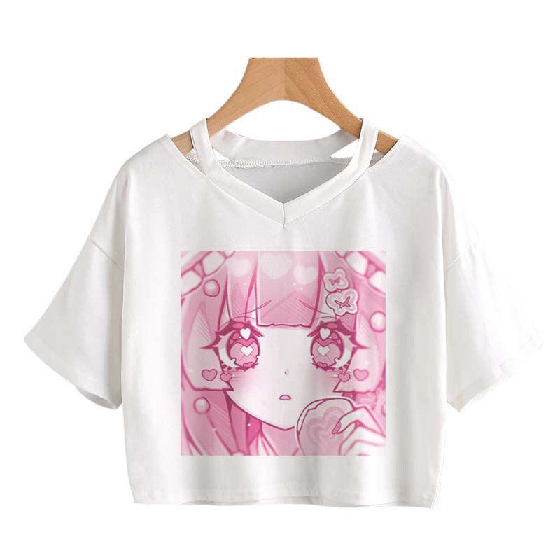 Bershka T-shirts Short Sleeve T-shirt With Anime Print White Womens Ann  Maria Gaine Makeup | lupon.gov.ph