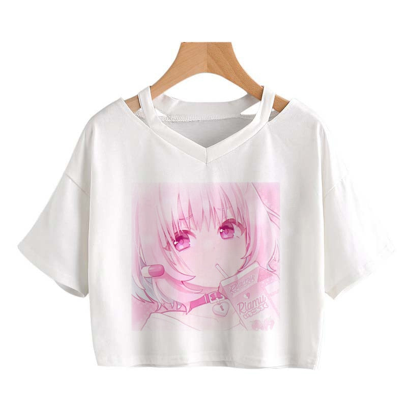 Love Anime Girl T-shirt Design Vector Download