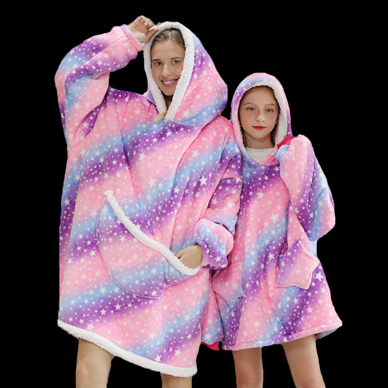 Kawaii Rainbow Oversized Thick Blanket Hoodie – Kawaiies