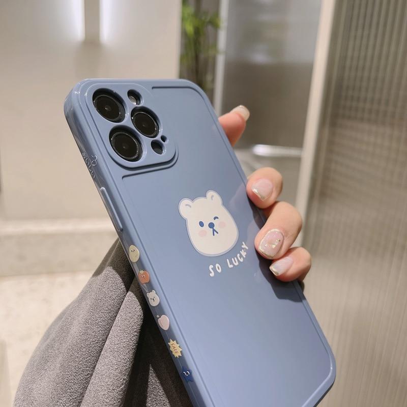 Retro Kawaii Lucky White Bear iPhone Case – Kawaiies