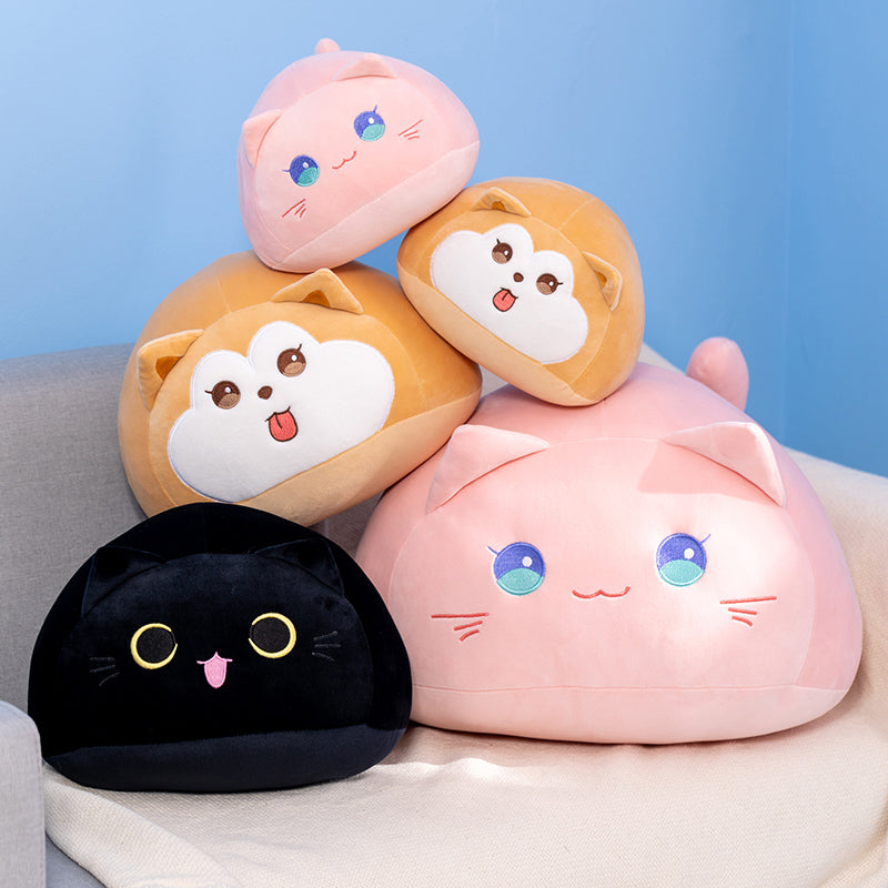Soft Pebble Cats & Dog Animal Plushies Collection